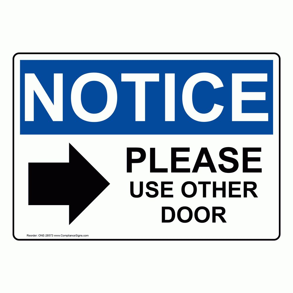 Please Use Other Door Sign Printable