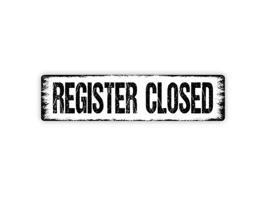 Register Closed Sign Cash Register Pay Here Check Out Vinyl