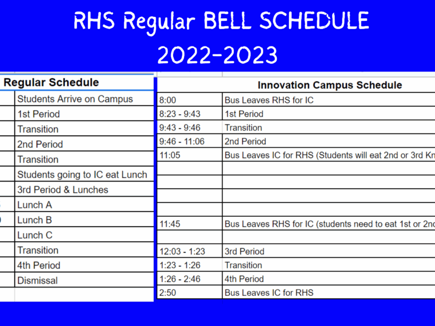 rhs regular bell schedule 2022 2023 martin county high school