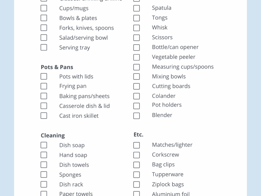 RV Checklists 6 Printable Packing Lists Campanda