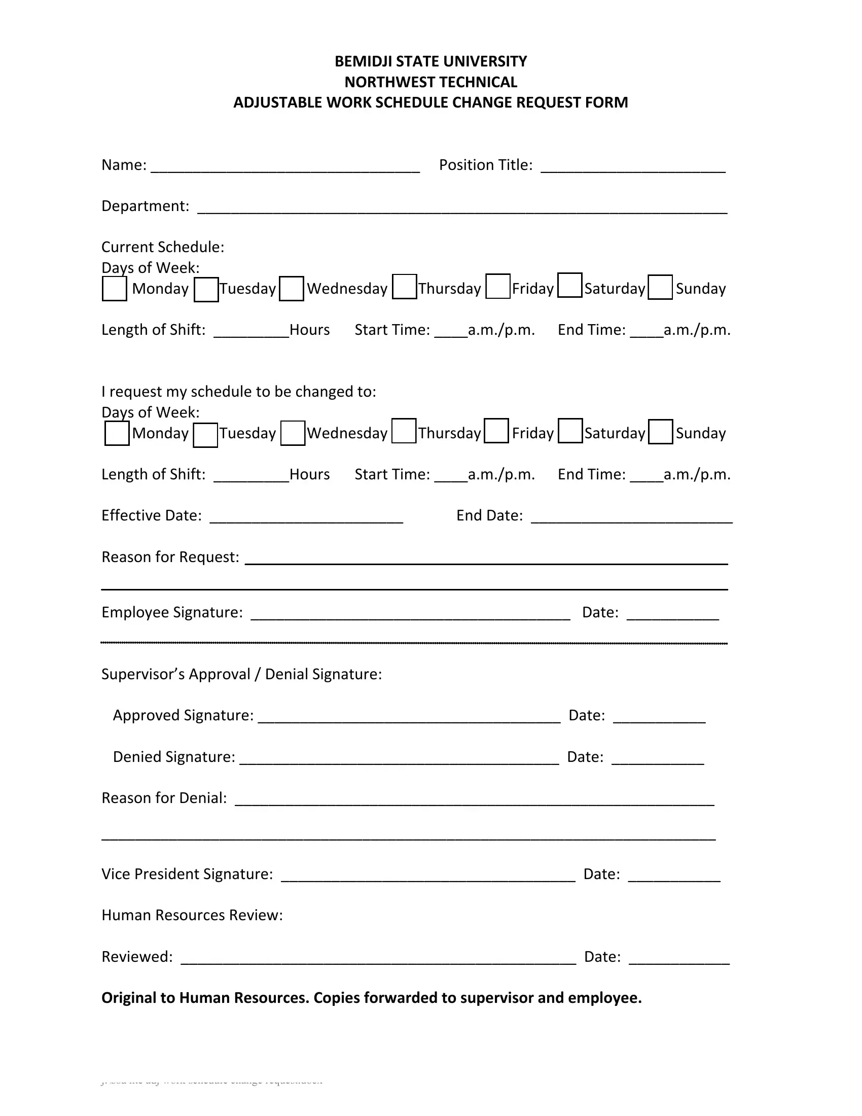 Schedule Request Form Fill Out Printable PDF Forms Online