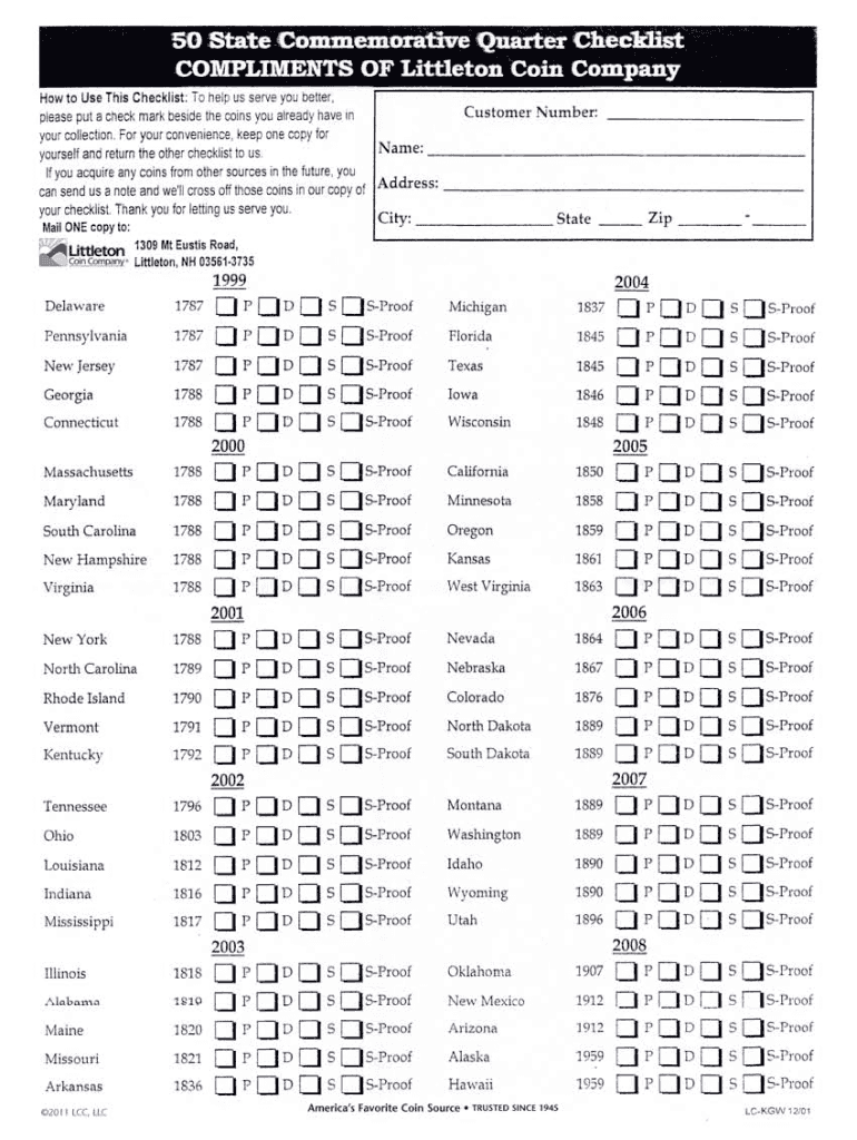 State Quarters Checklist Fill Out amp Sign Online DocHub