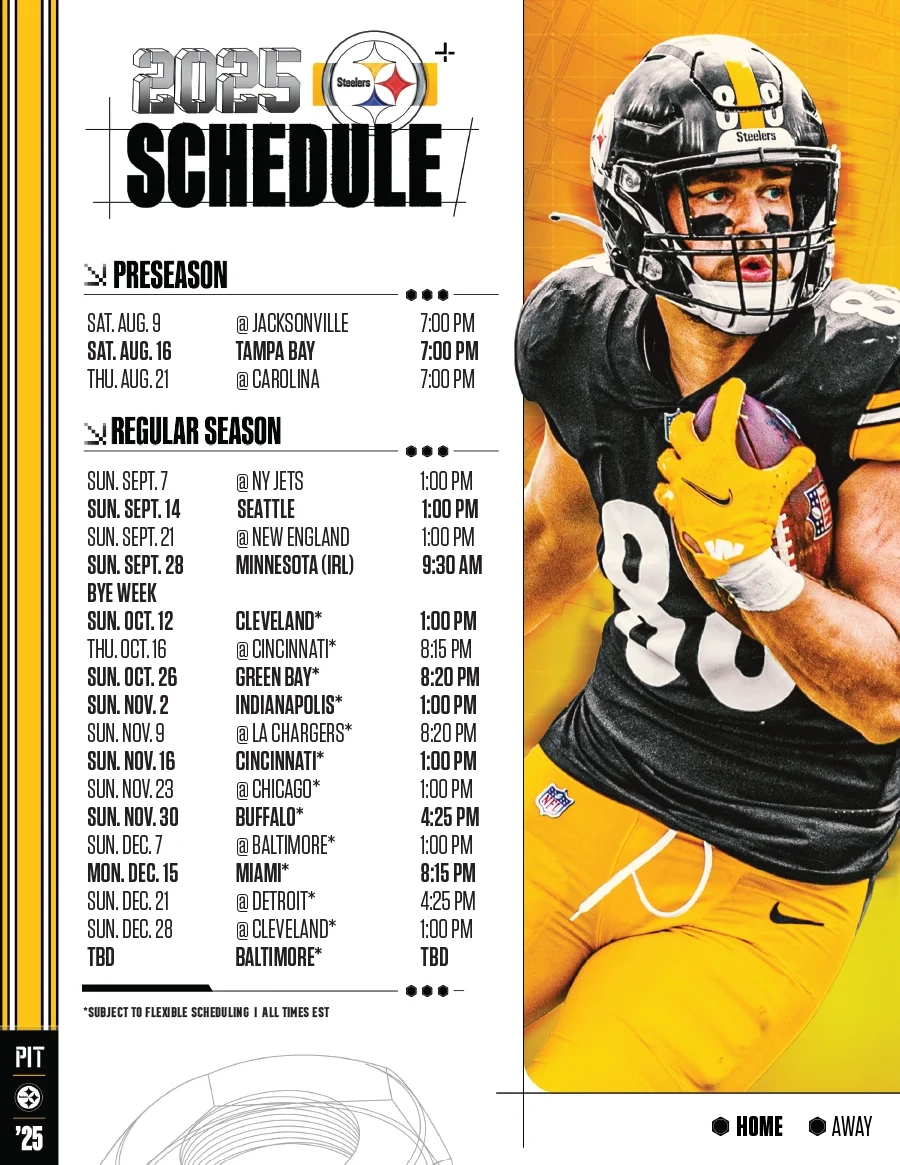 Steelers Schedule Pittsburgh Steelers Steelers
