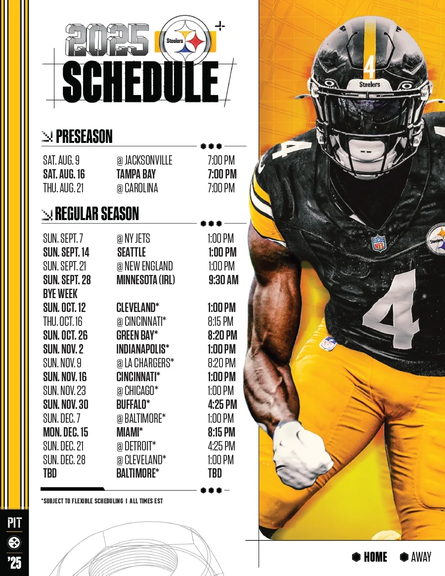 Steelers Schedule Pittsburgh Steelers Steelers