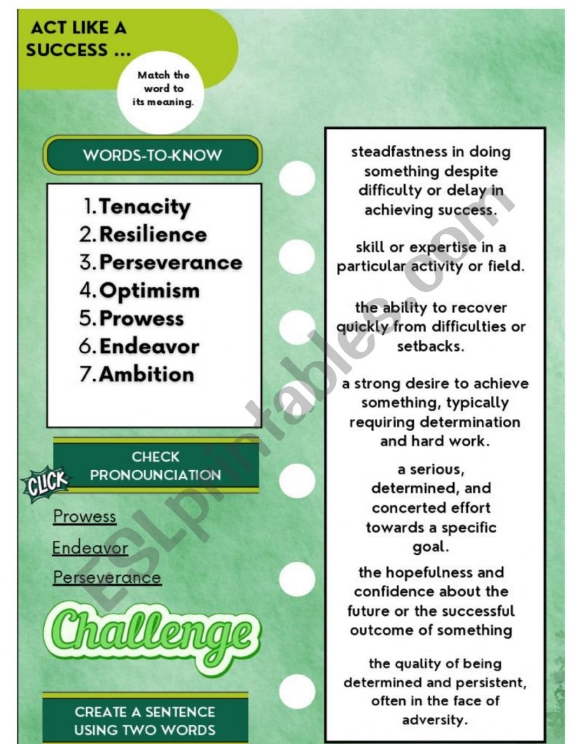 Steve Harvey Act Like A Success Vocabulary Check ESL Worksheet 