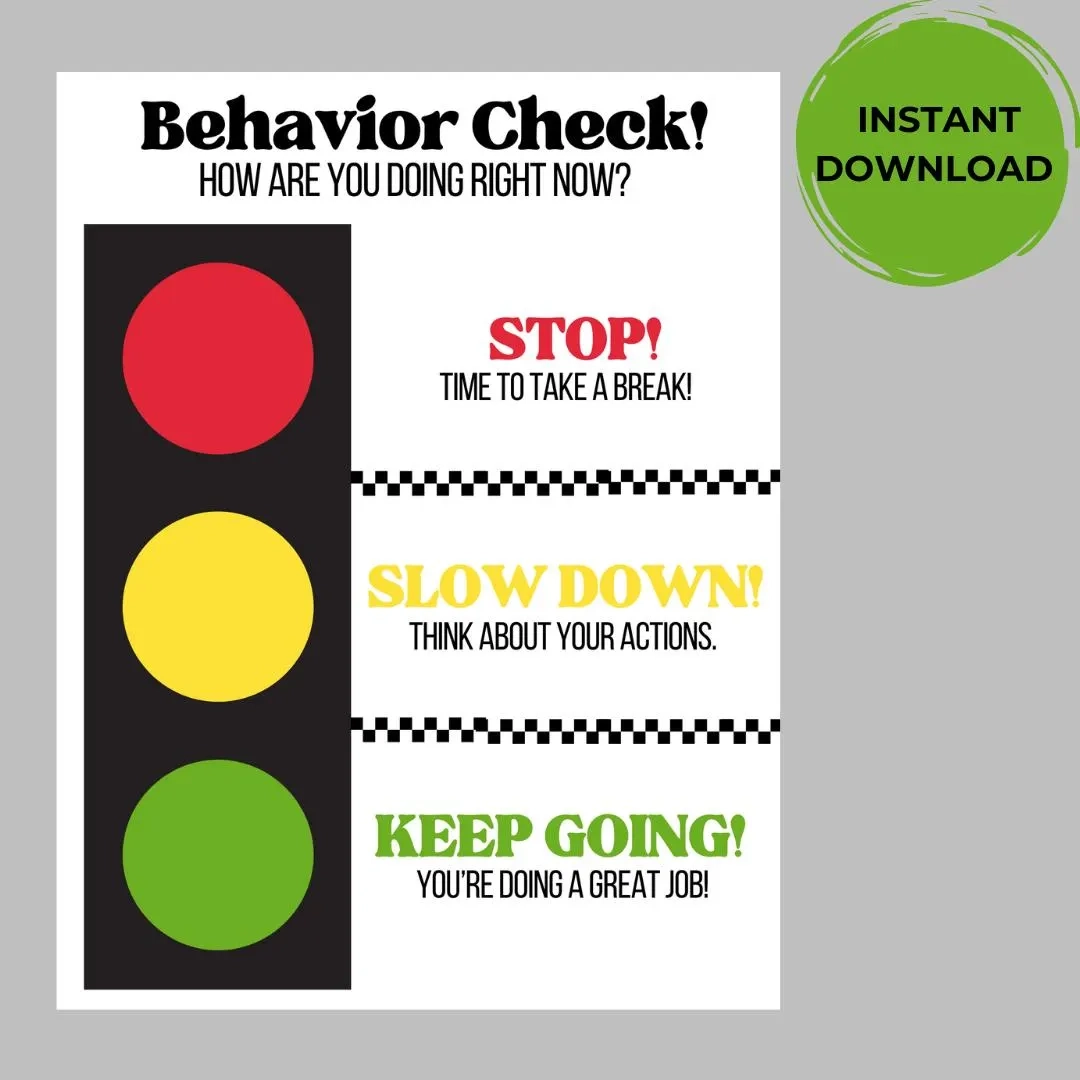 Free Printable Traffic Light Behavior Chart Free Printable Traffic Light Behavior Chart
