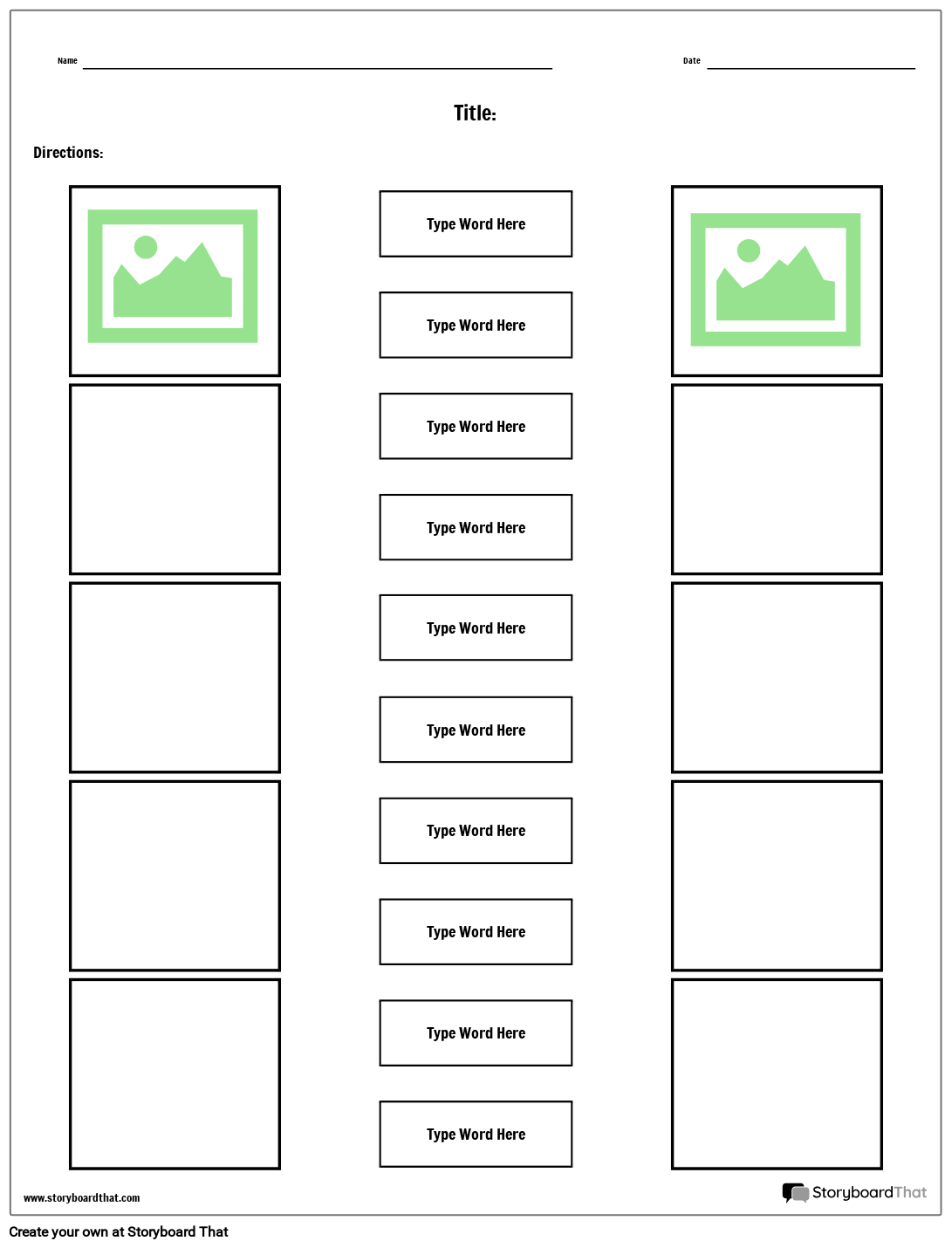 Storyboard That Matching Worksheet Templates For Educators Storyboard That Matching Worksheet Templates For Educators