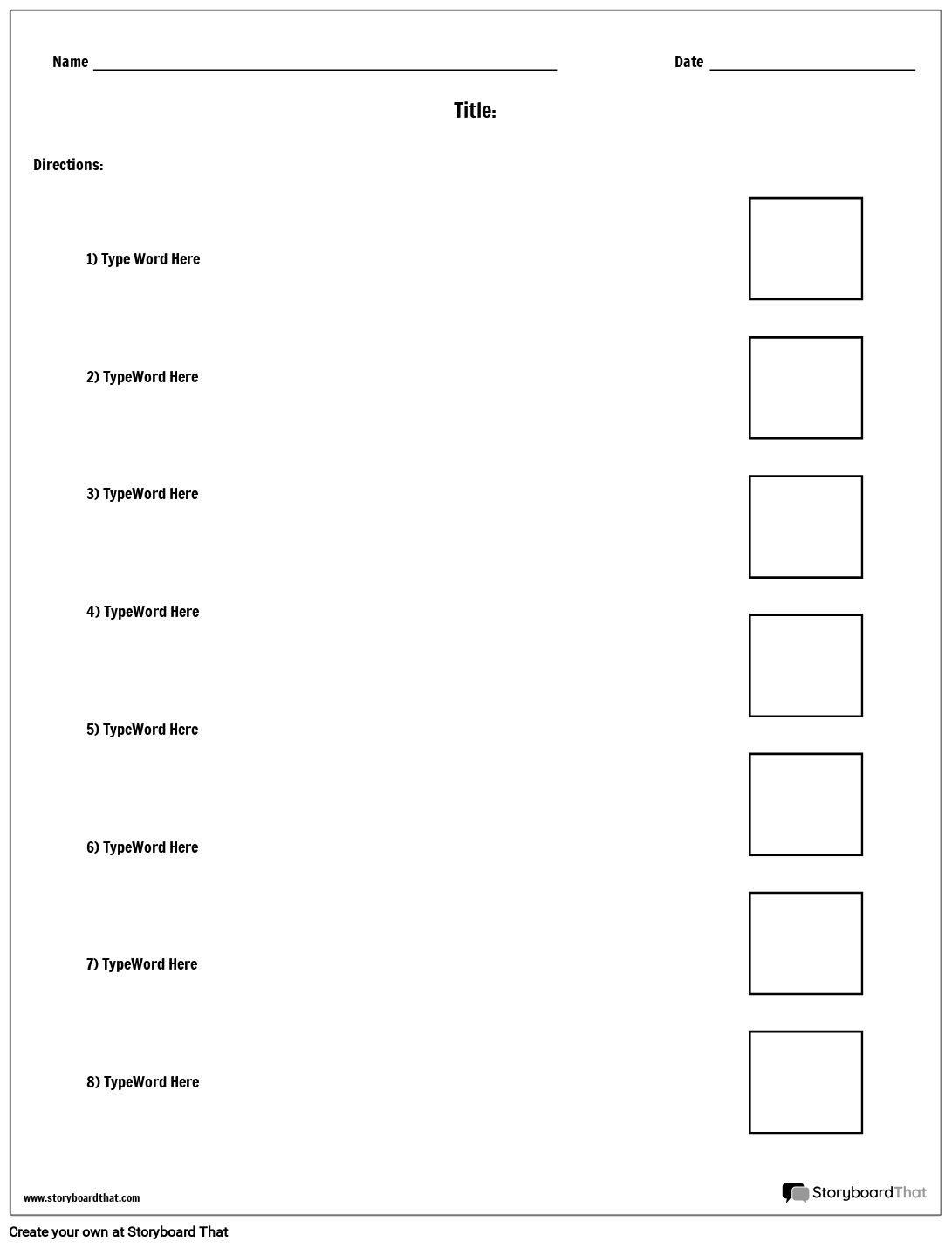 Storyboard That Matching Worksheet Templates For Educators Storyboard That Matching Worksheet Templates For Educators