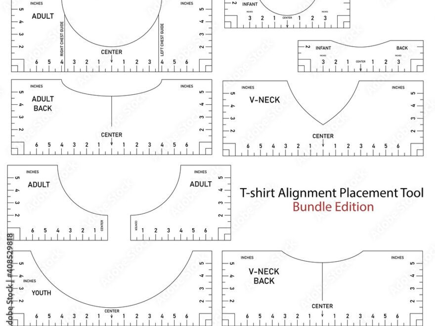 T Shirt Ruler Vector Mega Bundle T shirt Alignment Placement Tool