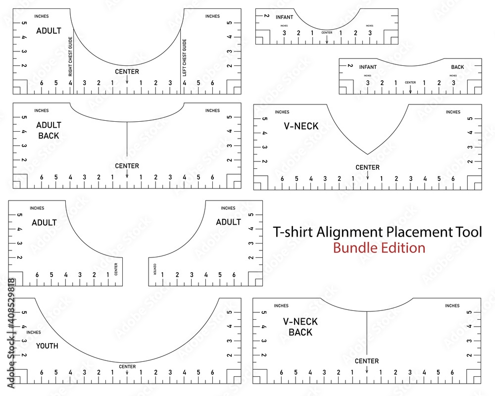 T Shirt Ruler Vector Mega Bundle T shirt Alignment Placement Tool T Shirt Ruler Vector Mega Bundle T shirt Alignment Placement Tool