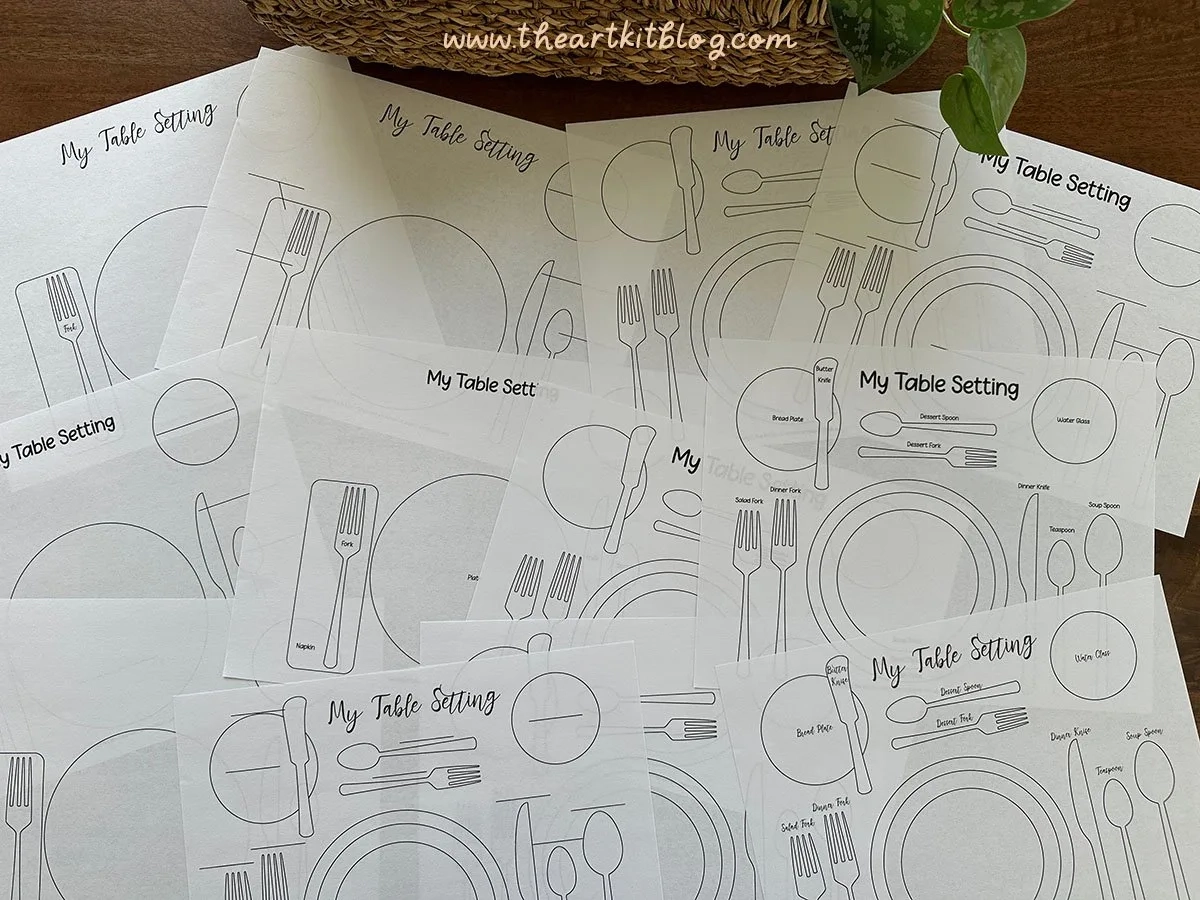 Table Setting Placemat Printables For Kids The Art Kit