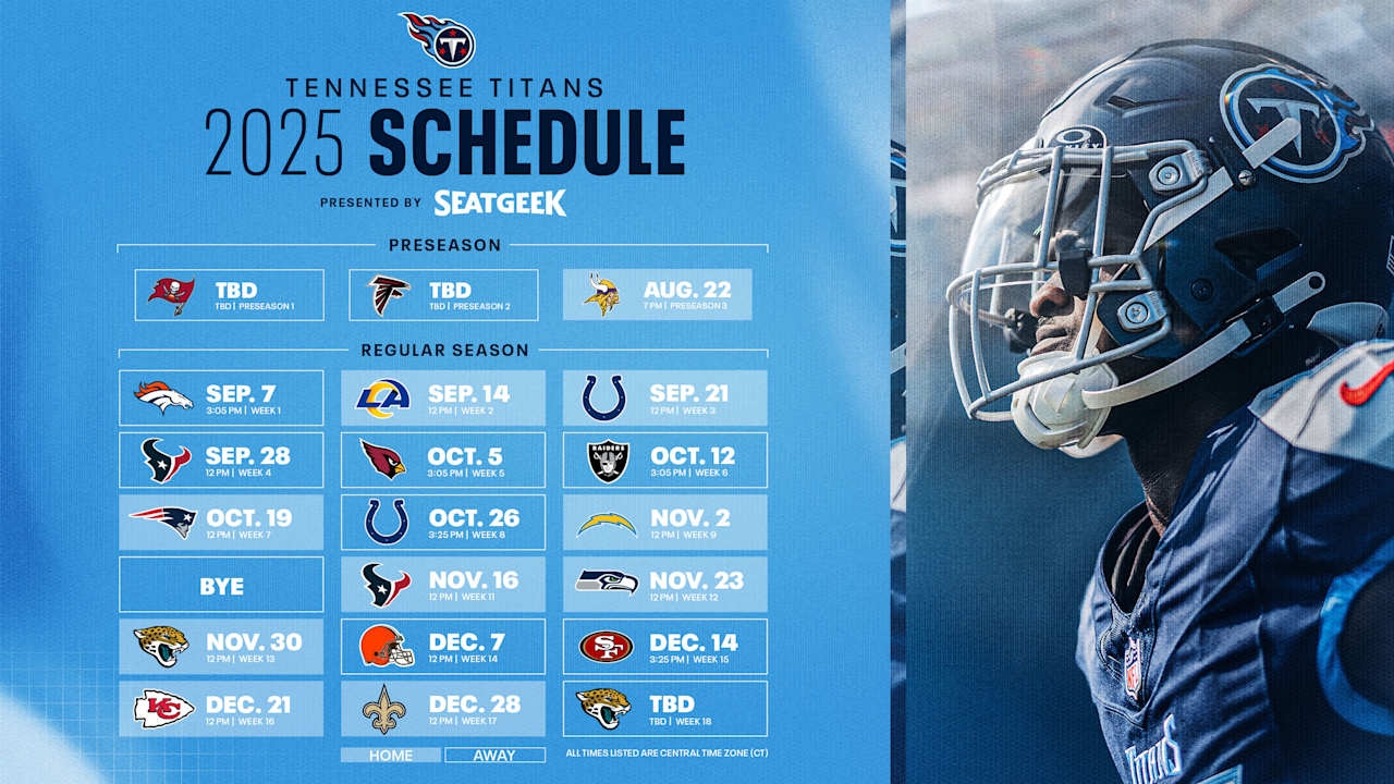 Tennessee Titans Release 2025 Schedule