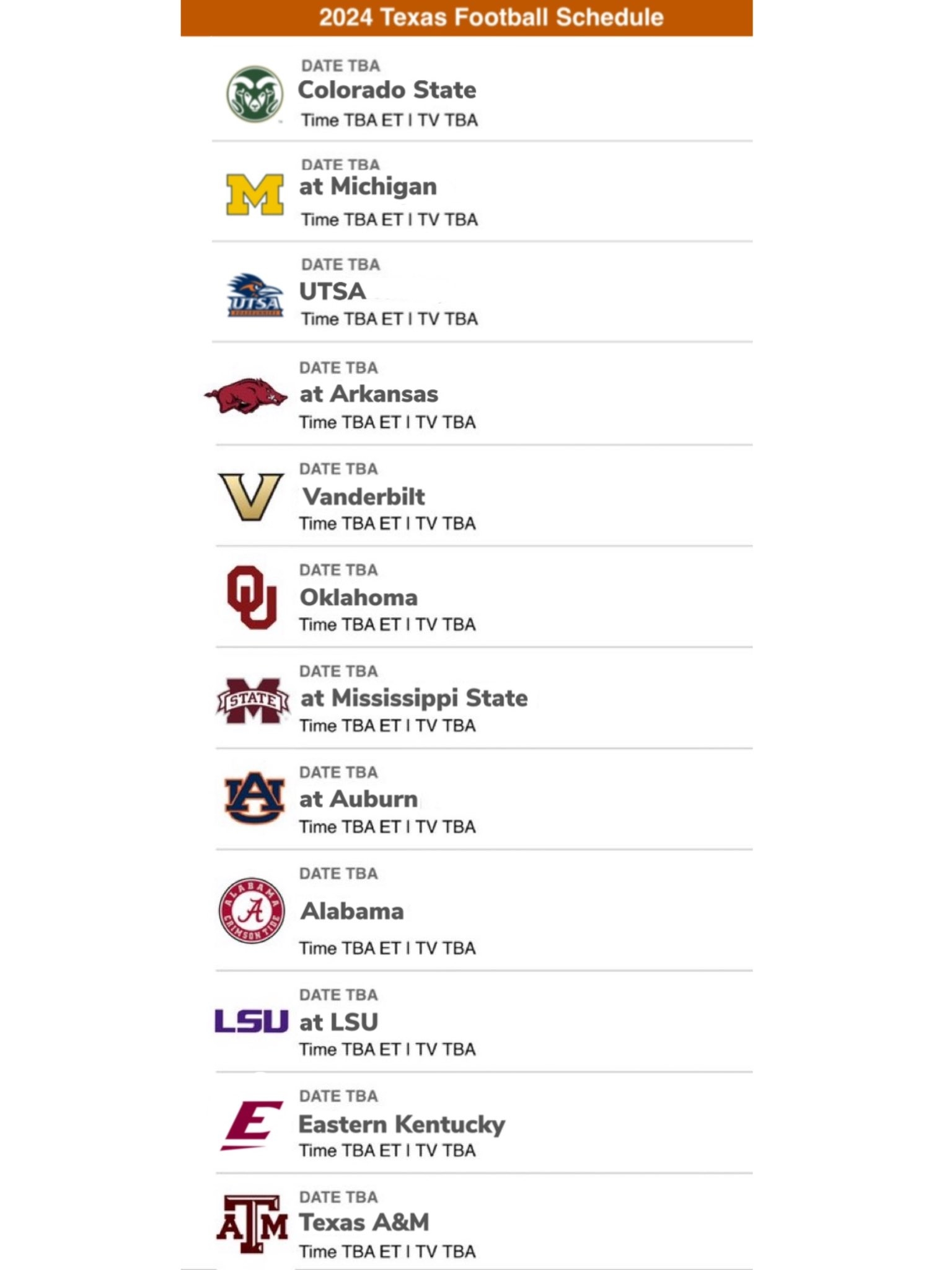 Printable Texas A&M Football Schedule 2026 Printable Texas A&M Football Schedule 2026