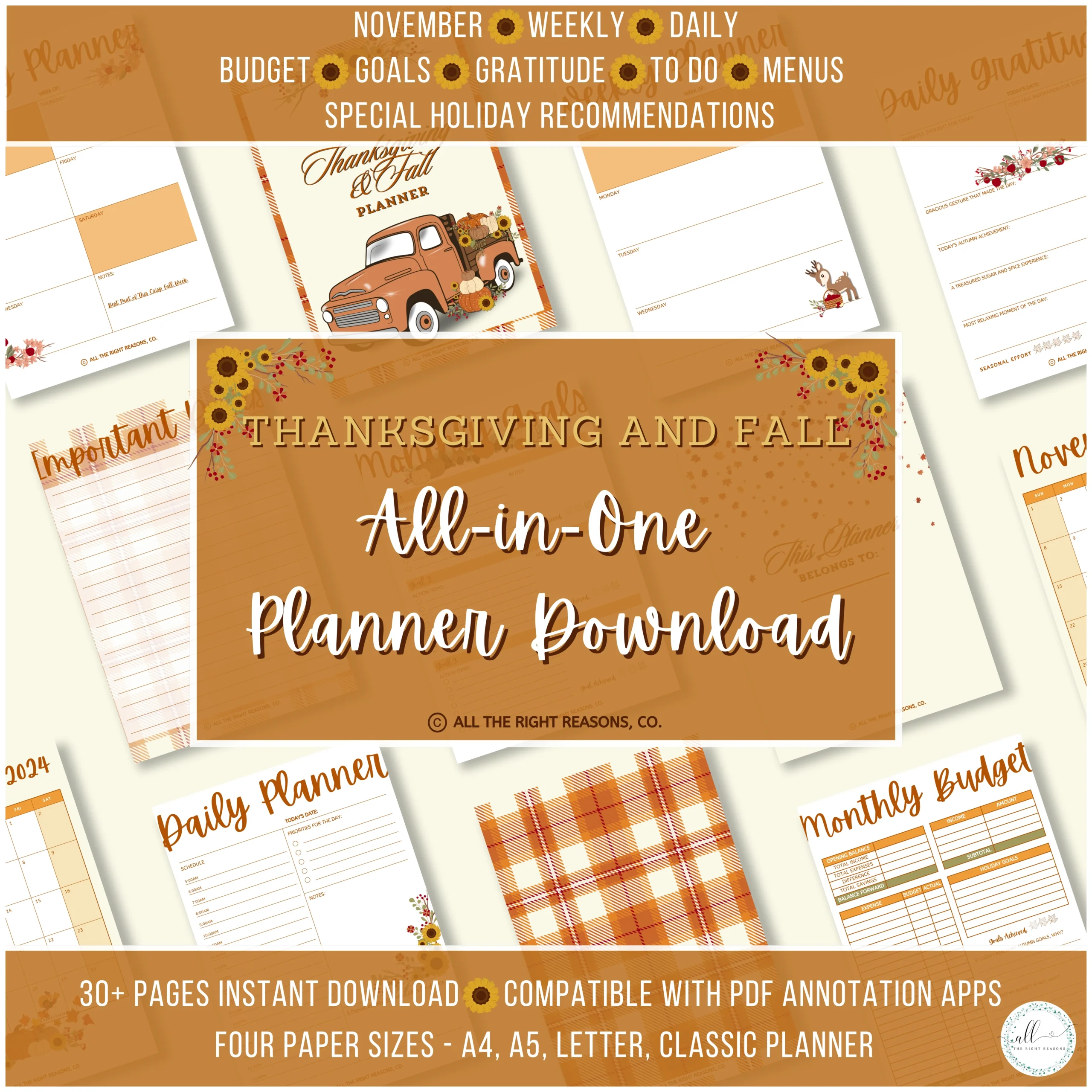 Thanksgiving Planner Printable 2026