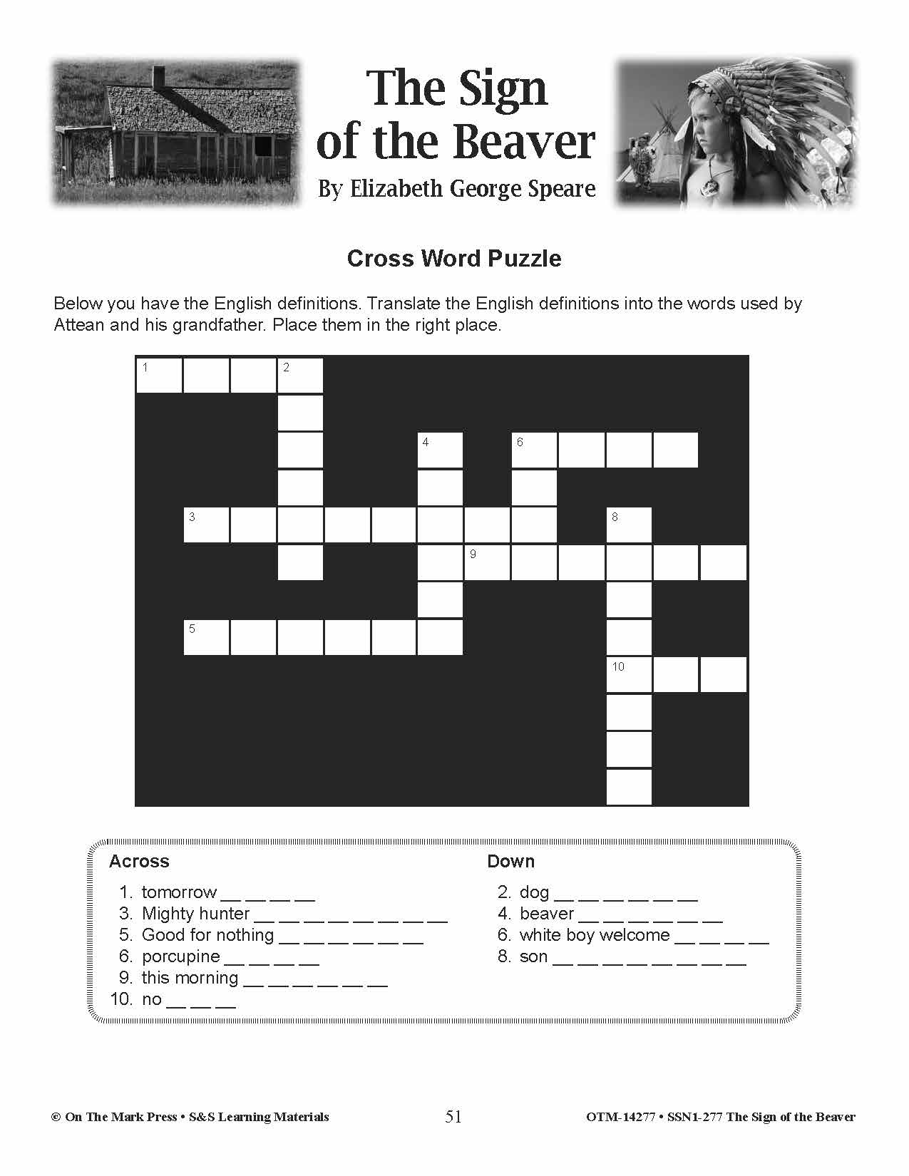 Sign Of The Beaver Printable Images Sign Of The Beaver Printable Images