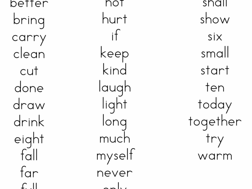 Third Grade Dolch Sight Word Printables A To Z Teacher Stuff