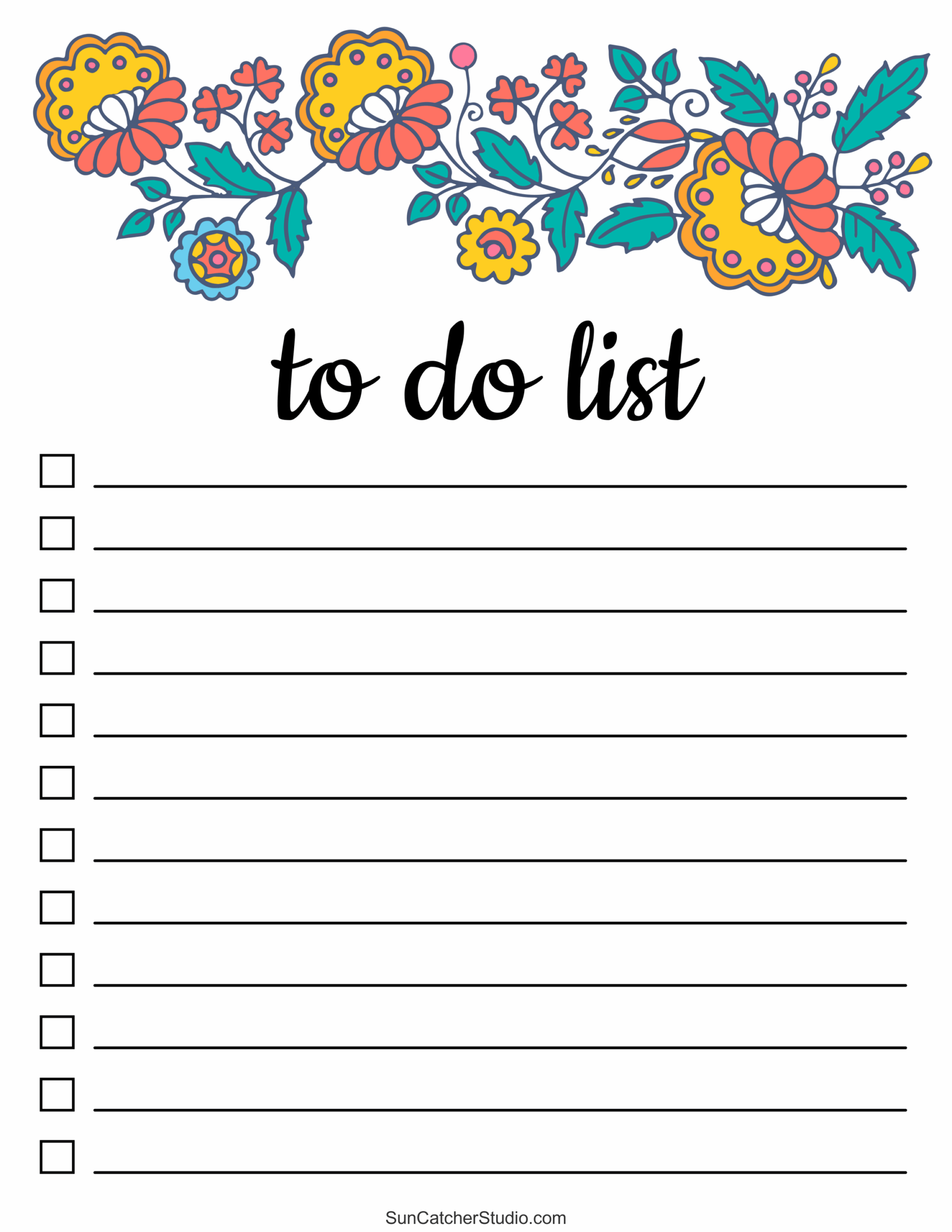 Things To Do List Printable Free