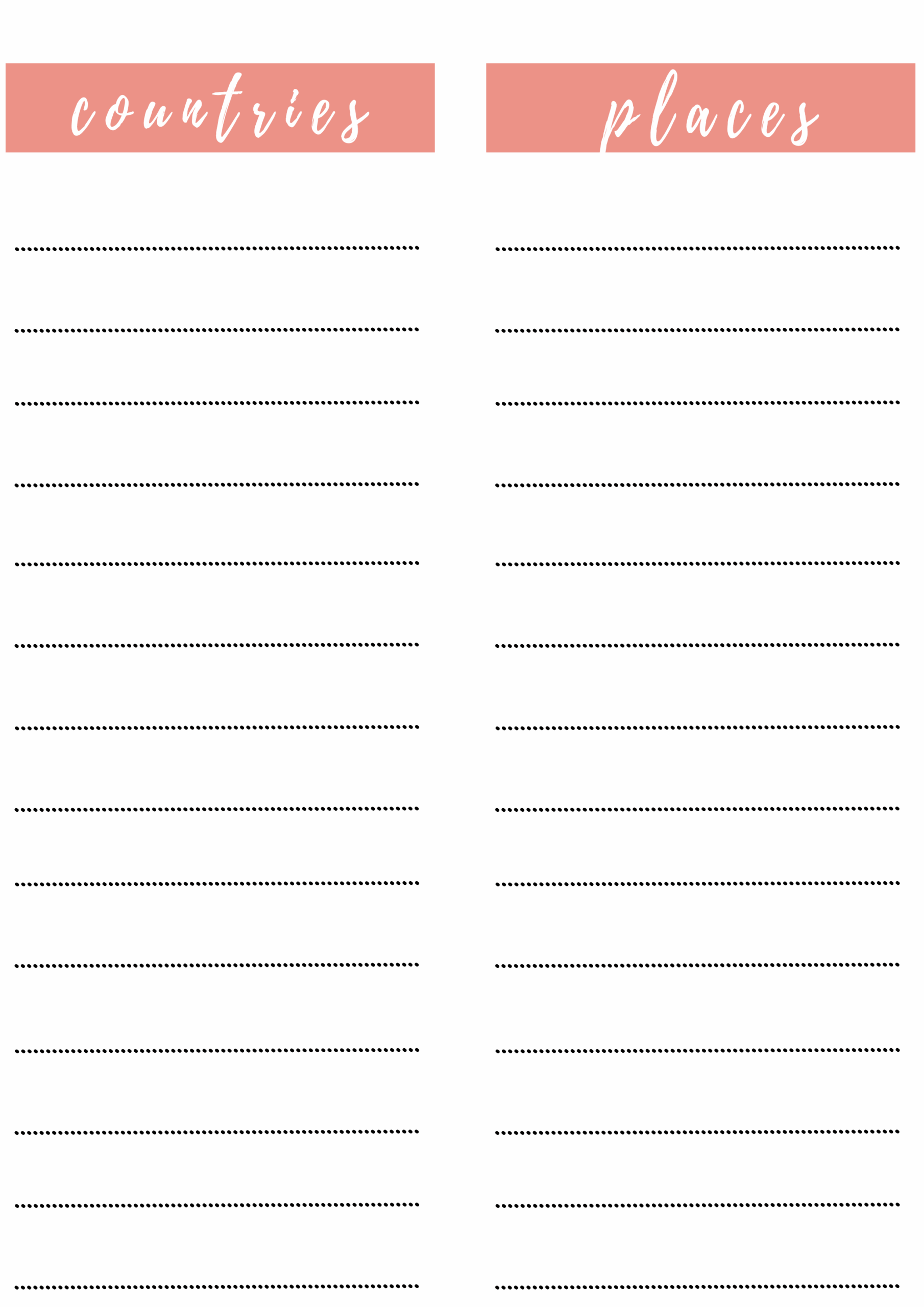 Travel Bucklist Free Printable Yours Truly Rebecca