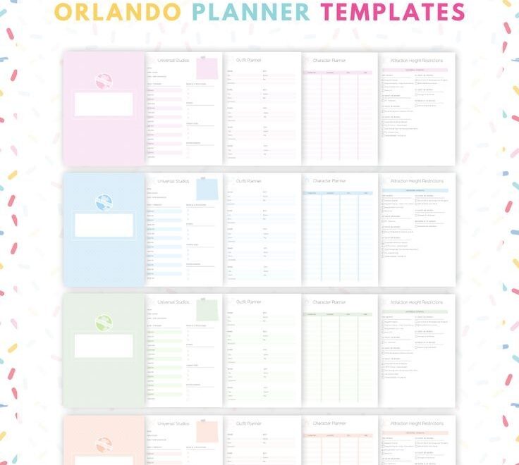 Universal Studios Orlando Planner Templates 50 Printable Guides