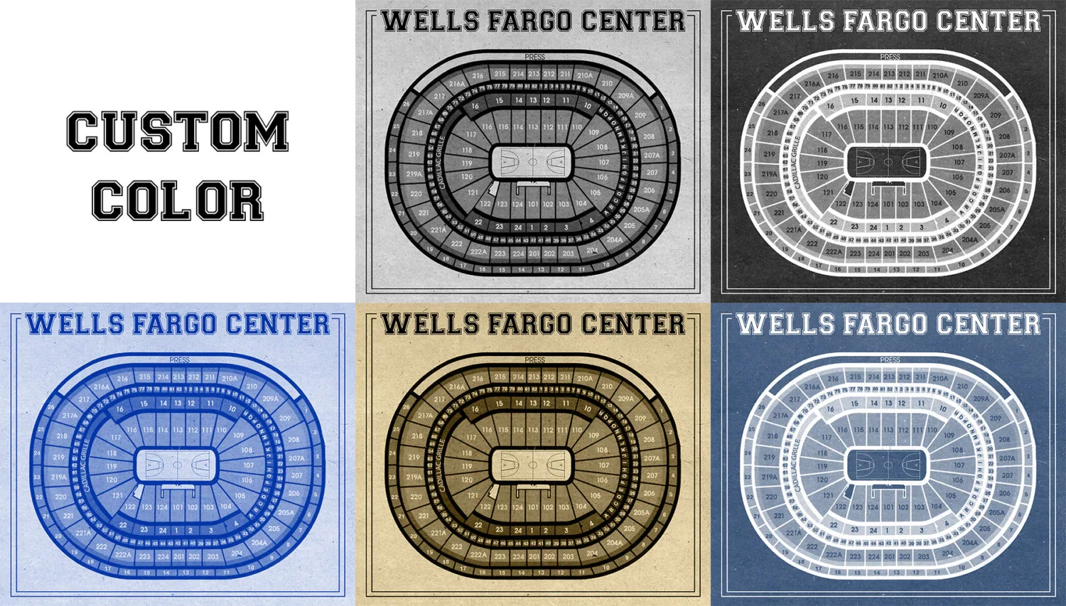 Vintage Wells Fargo Center Seating Chart Print Photo Matte Or Vintage Wells Fargo Center Seating Chart Print Photo Matte Or