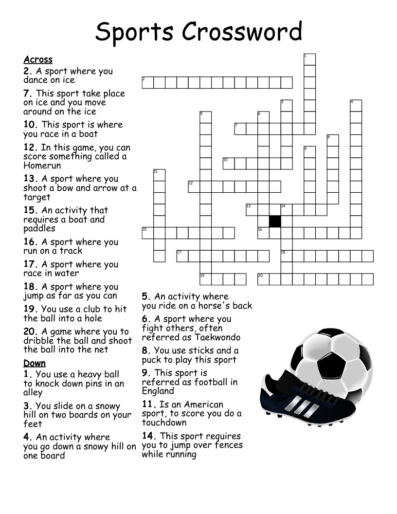 Sports Trivia Crossword Puzzles Printable