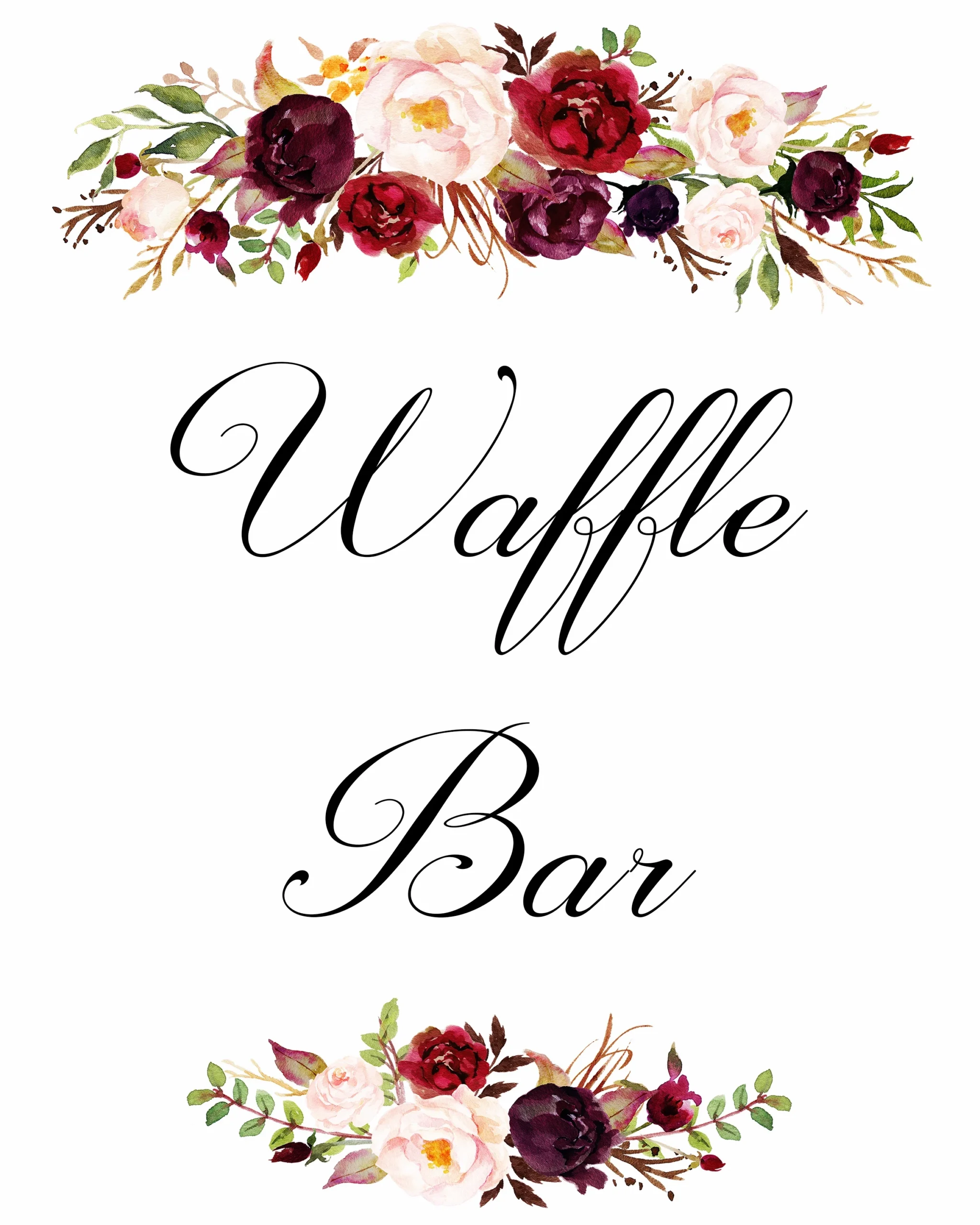 Waffle Bar Sign Printable