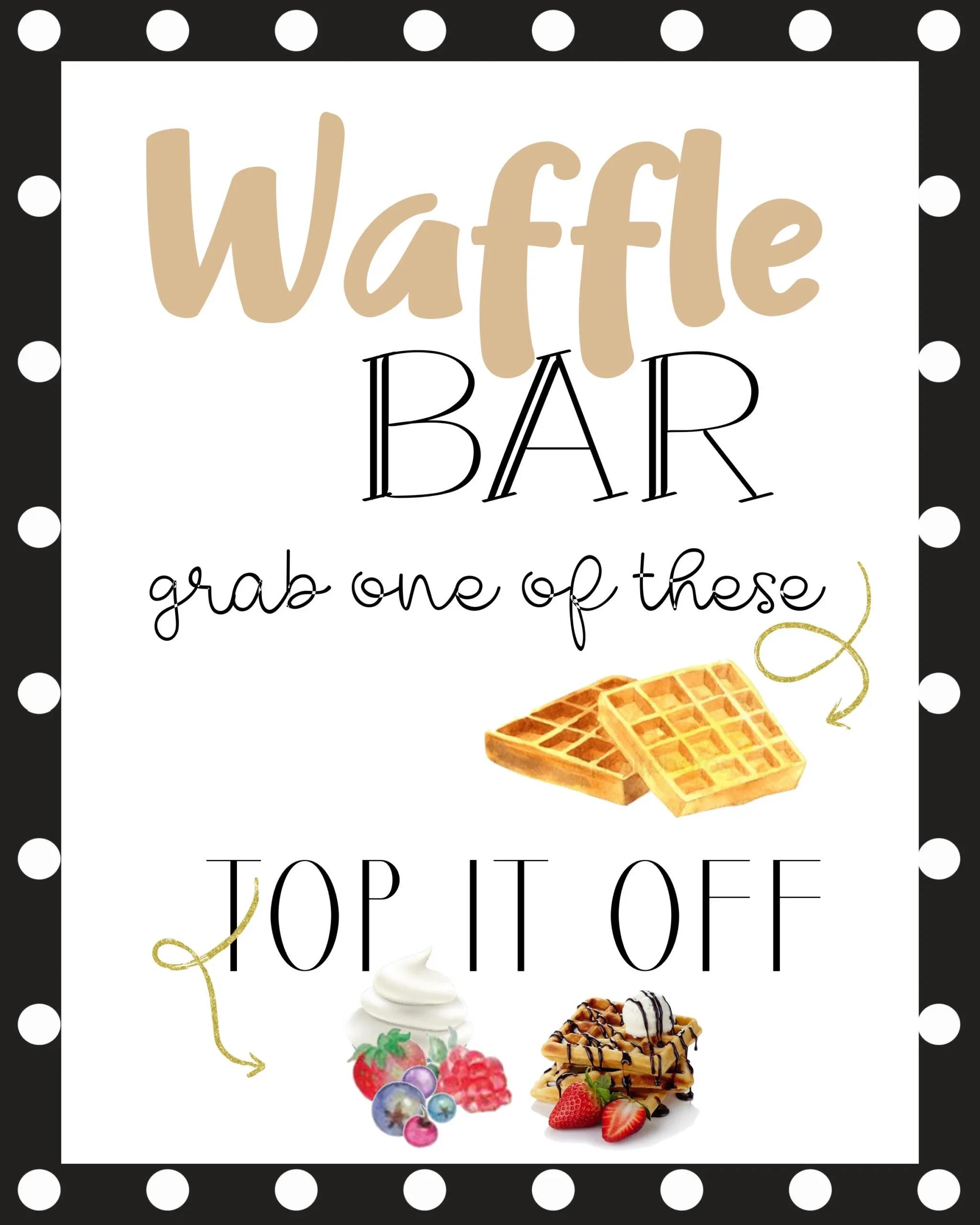 Waffle Bar Sign Digital Etsy