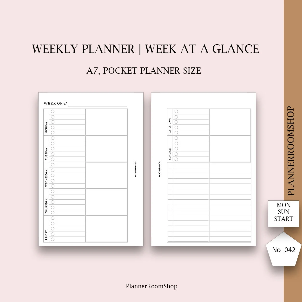 Weekly Planner Printable Pocket Size Weekly Schedule Printable 