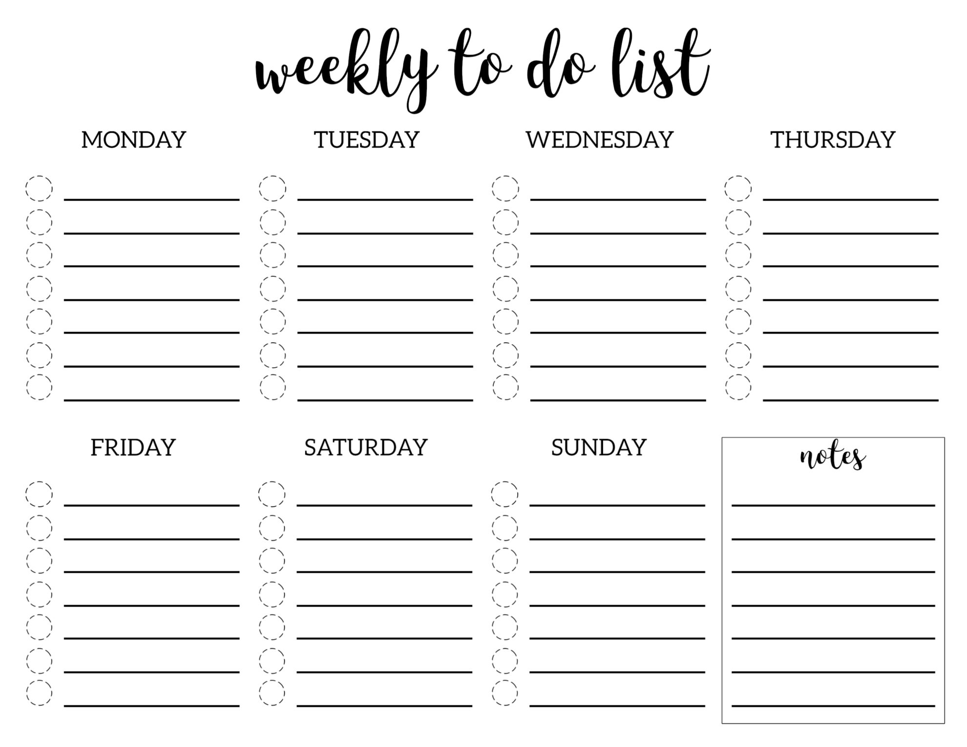 Weekly To Do List Printable Checklist Template Paper Trail Design Weekly To Do List Printable Checklist Template Paper Trail Design
