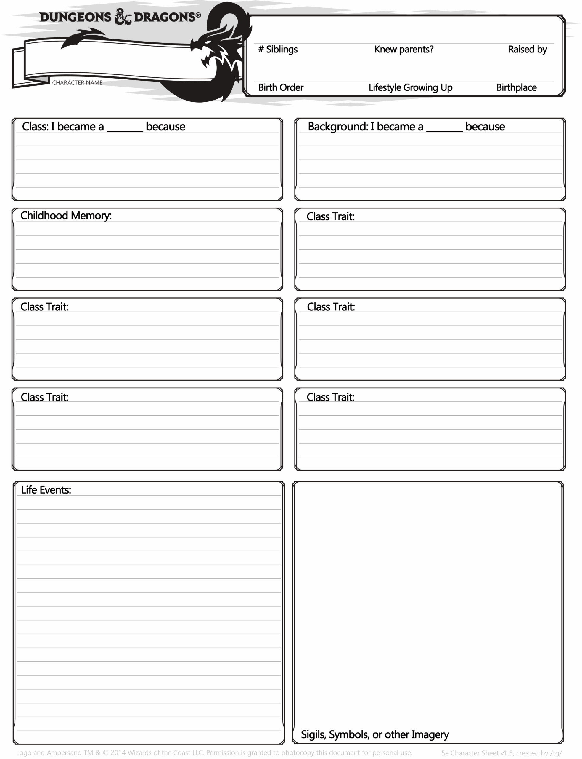 Xanathar 39 s Guide This Is Your Life Character Sheet Supplement Xanathar 39 s Guide This Is Your Life Character Sheet Supplement